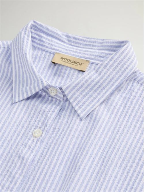 LONG SHIRT DRESS WOOLRICH | CFWWDR0186FRUT407031010 BLUE STRIPE